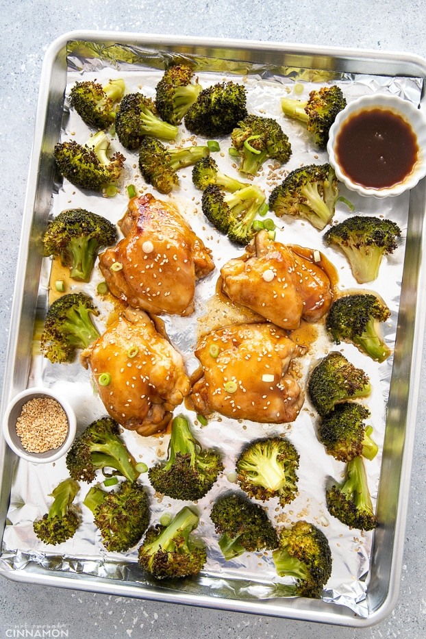 Sheet Pan Chicken Thighs And Broccoli
 Whole30 Sheet Pan Teriyaki Chicken Thighs with Broccoli