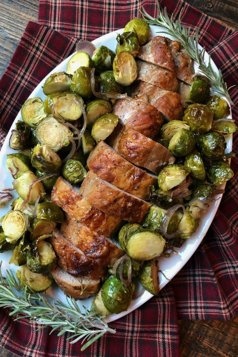 Sheet Pan Pork Tenderloin
 Sheet Pan Pork Tenderloin with Maple Rosemary Brussels
