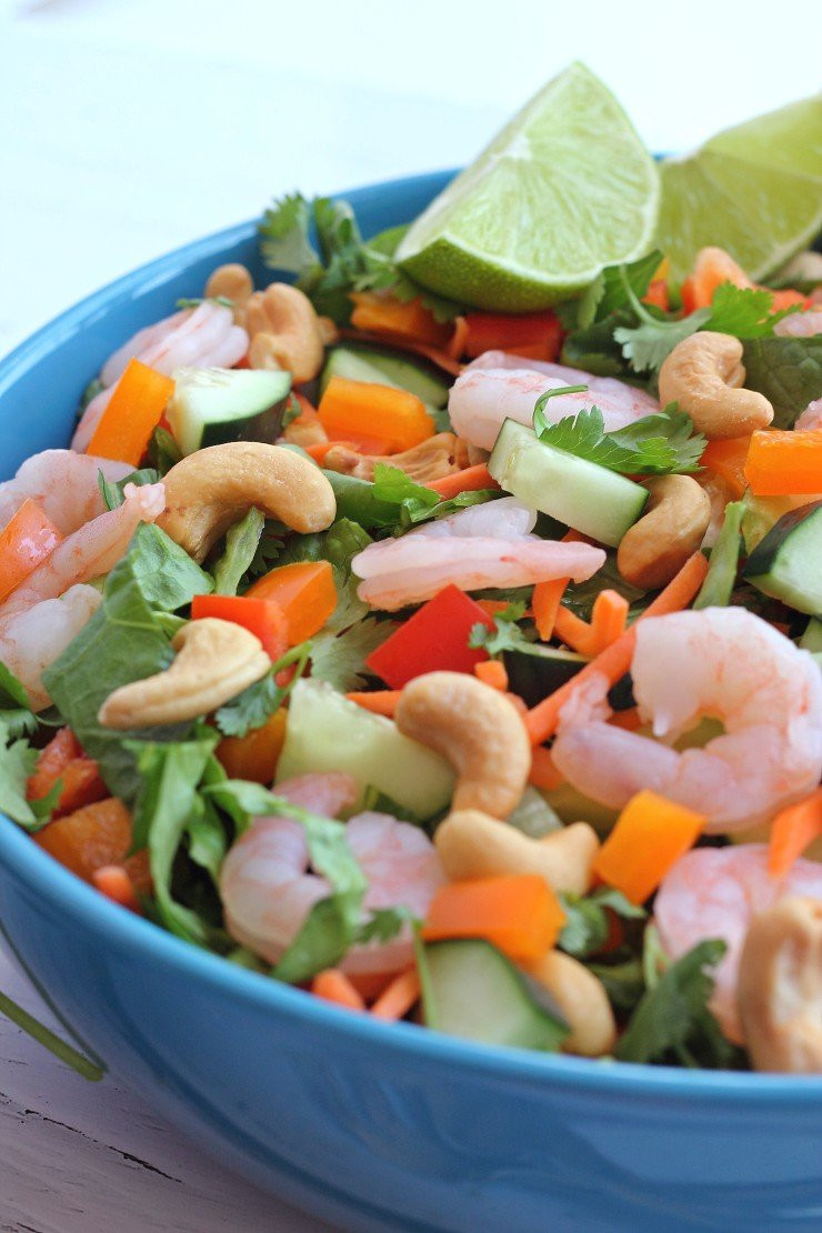 Shrimp Salad Ideas
 Thai Shrimp Salad Almond Dressing Paleo Whole30