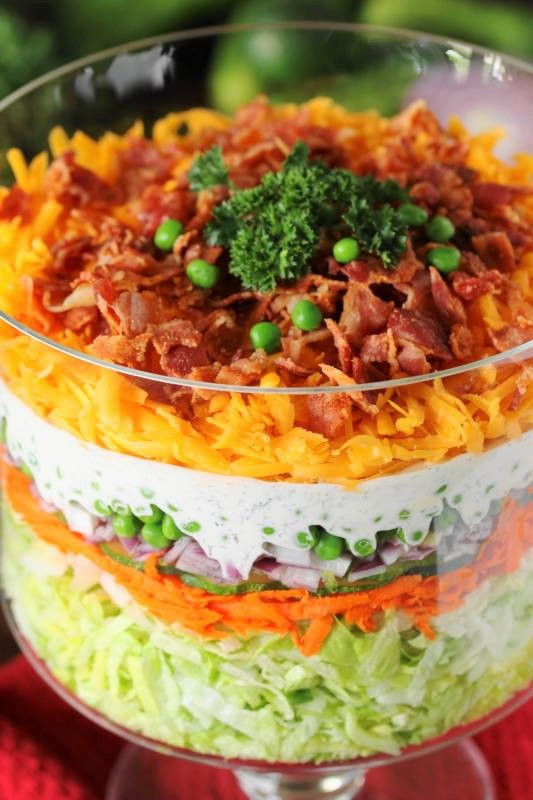 Side Dishes For A Crowd
 Make Ahead Layered Salad For a Crowd
