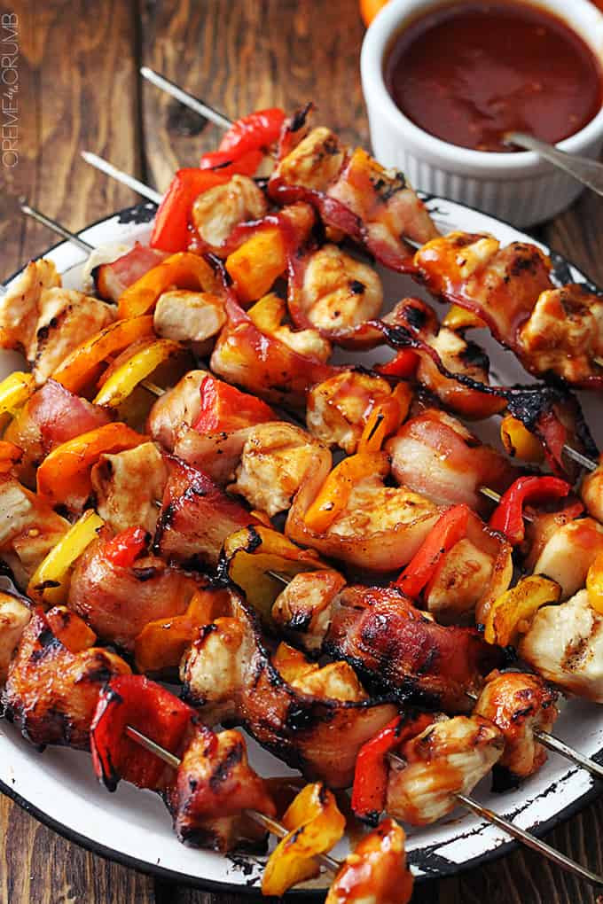 Side Dishes For Chicken Kabobs
 Grilled Honey BBQ Bacon Chicken Kabobs