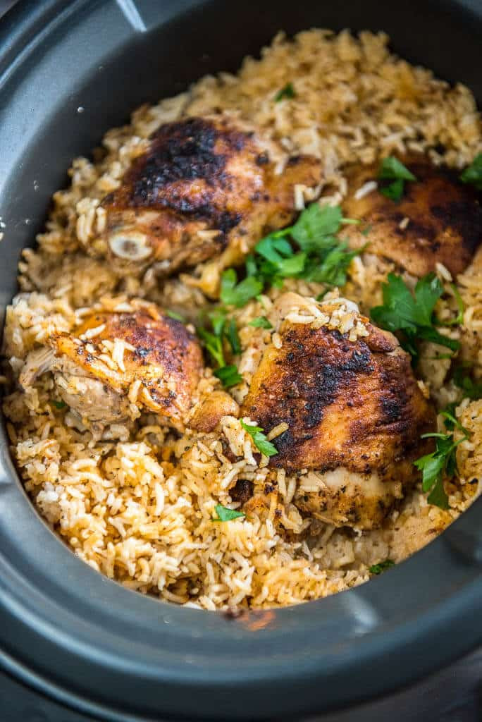 Slow Cook Chicken Thighs
 Slow Cooker Baked Chicken Thighs with Rice Slow Cooker