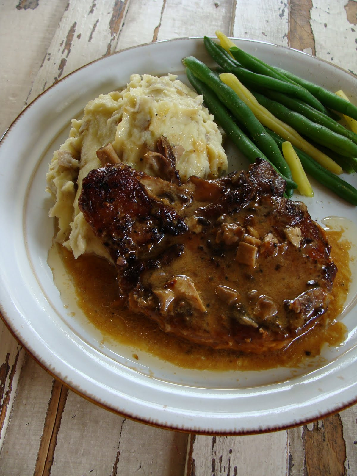 Slow Cooker Pork Chops And Gravy
 Just Cooking Slow Cooker Pork Chops with Mushroom Gravy
