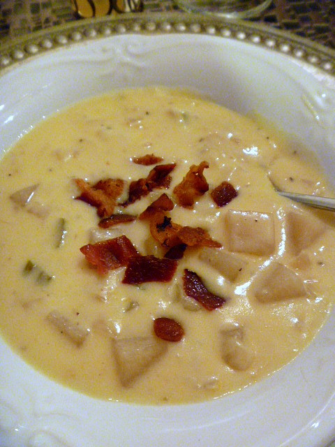 Southern Potato Soup
 Slice of Southern Cheesy Potato Soup Cooking for Two