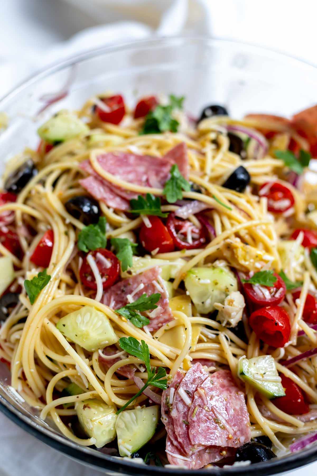 Spaghetti Salad Recipe
 CALI ITALIAN SPAGHETTI SALAD ★ WonkyWonderful
