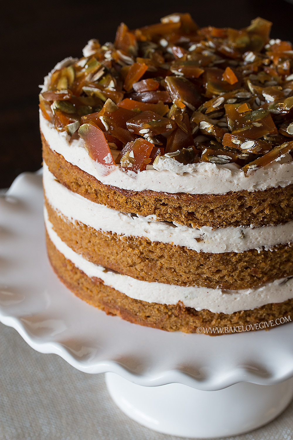 Spice Cake Frosting
 pumpkin spice cake with cinnamon brown sugar cream cheese