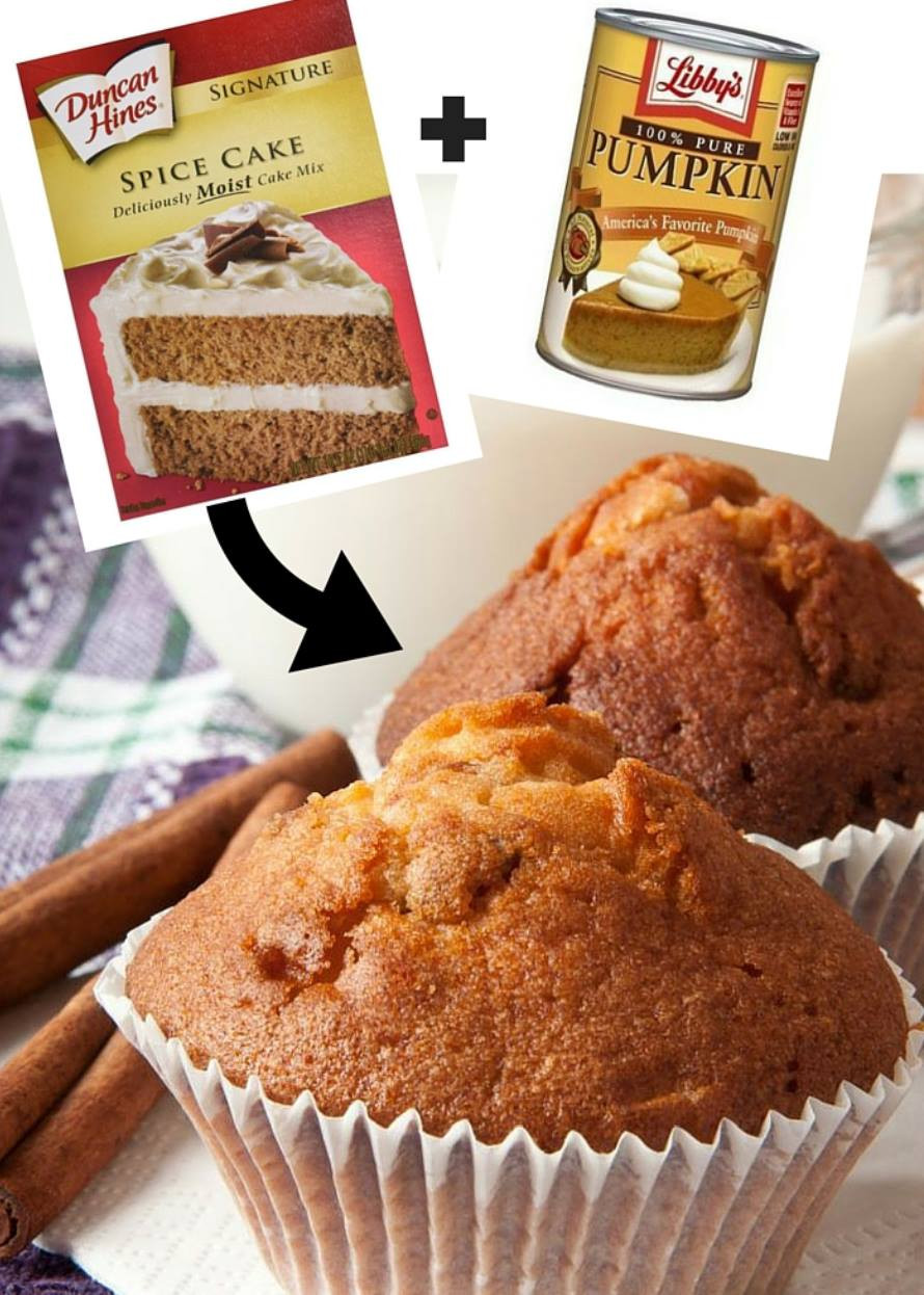 Spice Cake Mix Recipes
 2 Ingre nts Pumpkin Muffins