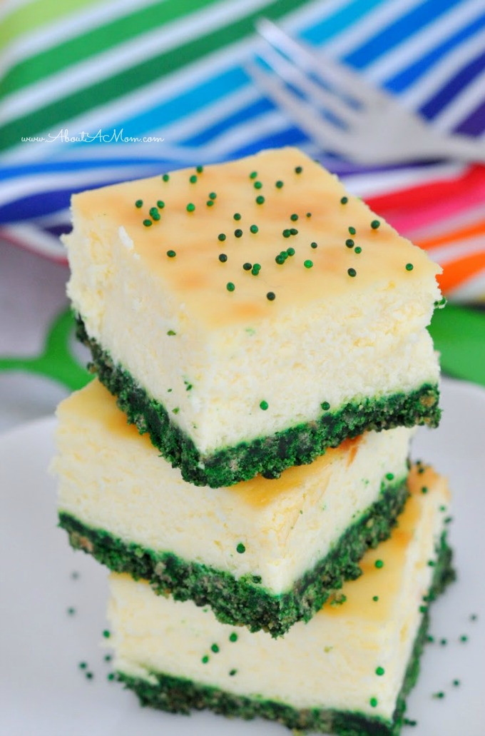 St Patrick'S Day Cake Recipes
 Green Velvet Cheesecake Bars About A Mom
