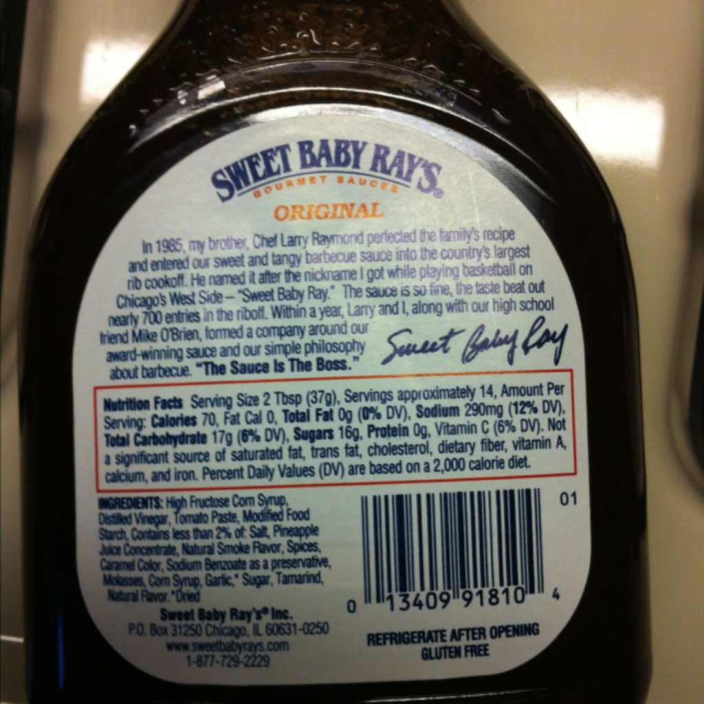 Sweet Baby Ray'S Bbq Sauce Calories
 Sweet Baby Ray s Barbecue Sauce Calories Nutrition