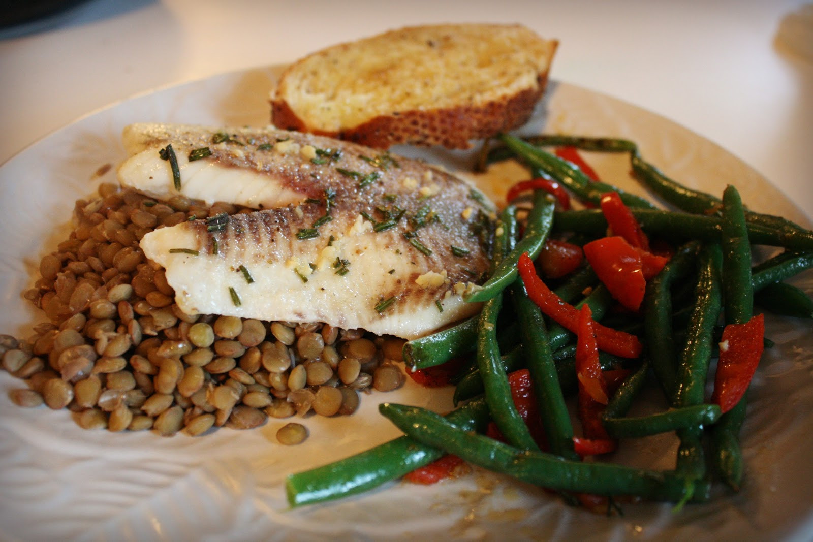 Talapia Side Dishes
 My Home Carolina Place Rosemary Tilapia with Lentils