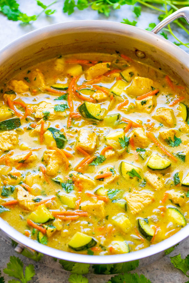 Thai Chicken Curry Recipes With Coconut Milk
 Green Thai Chicken Coconut Curry Averie Cooks