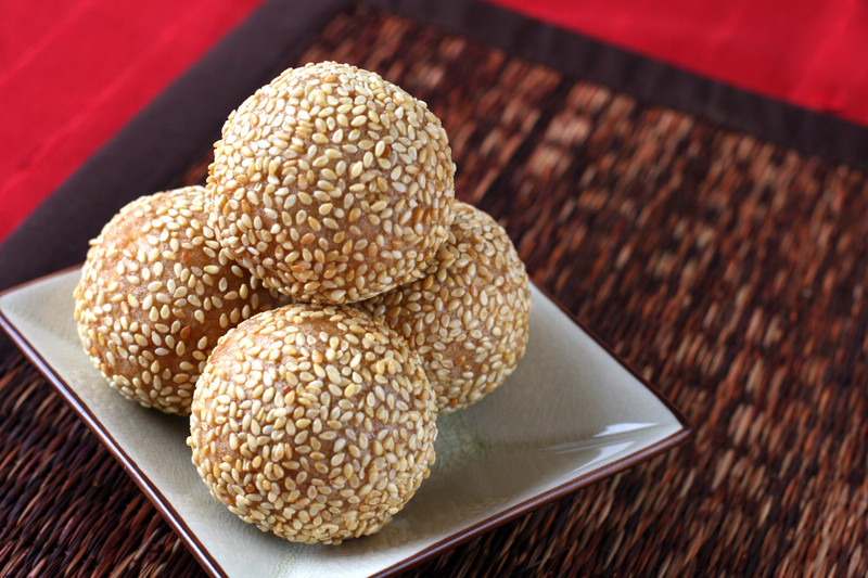 Traditional New Year'S Day Desserts
 Chinese New Year Sesame Seed Balls Dessert First