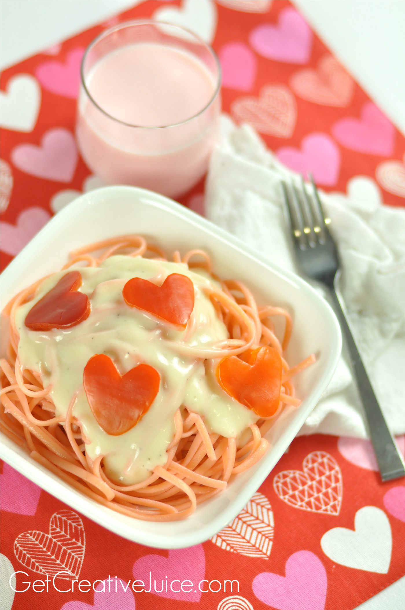 Valentine Day Dinner Ideas
 Valentines Day Dinner Idea Pink Pasta & Red Pepper Hearts