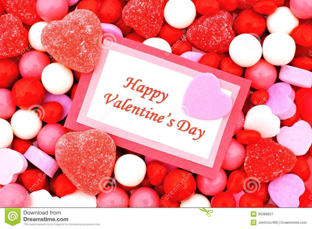 Valentines Day Card With Candy
 Happy Valentines Day stock image Image of heart message