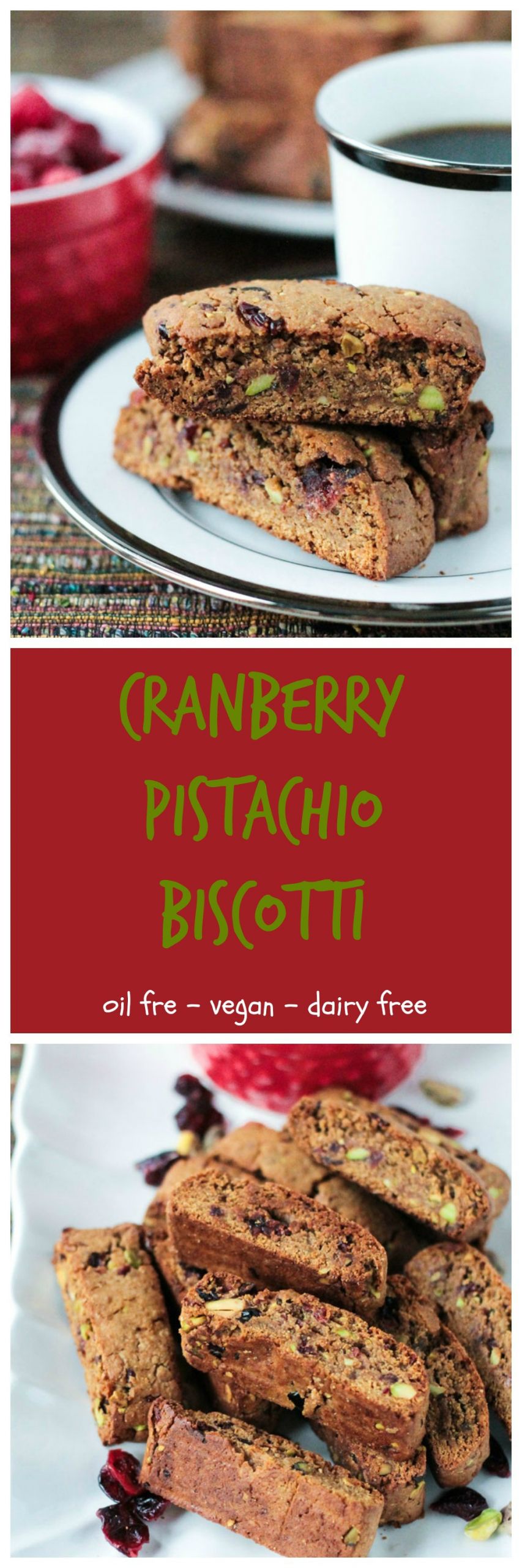 Vegan Biscotti Recipes
 Whole Wheat Cranberry Pistachio Vegan Biscotti