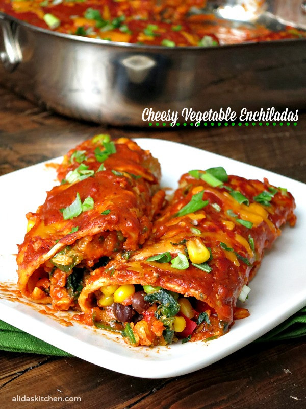 Vegan Enchiladas Recipe
 Cheesy Ve able Enchiladas SundaySupper Alida s Kitchen