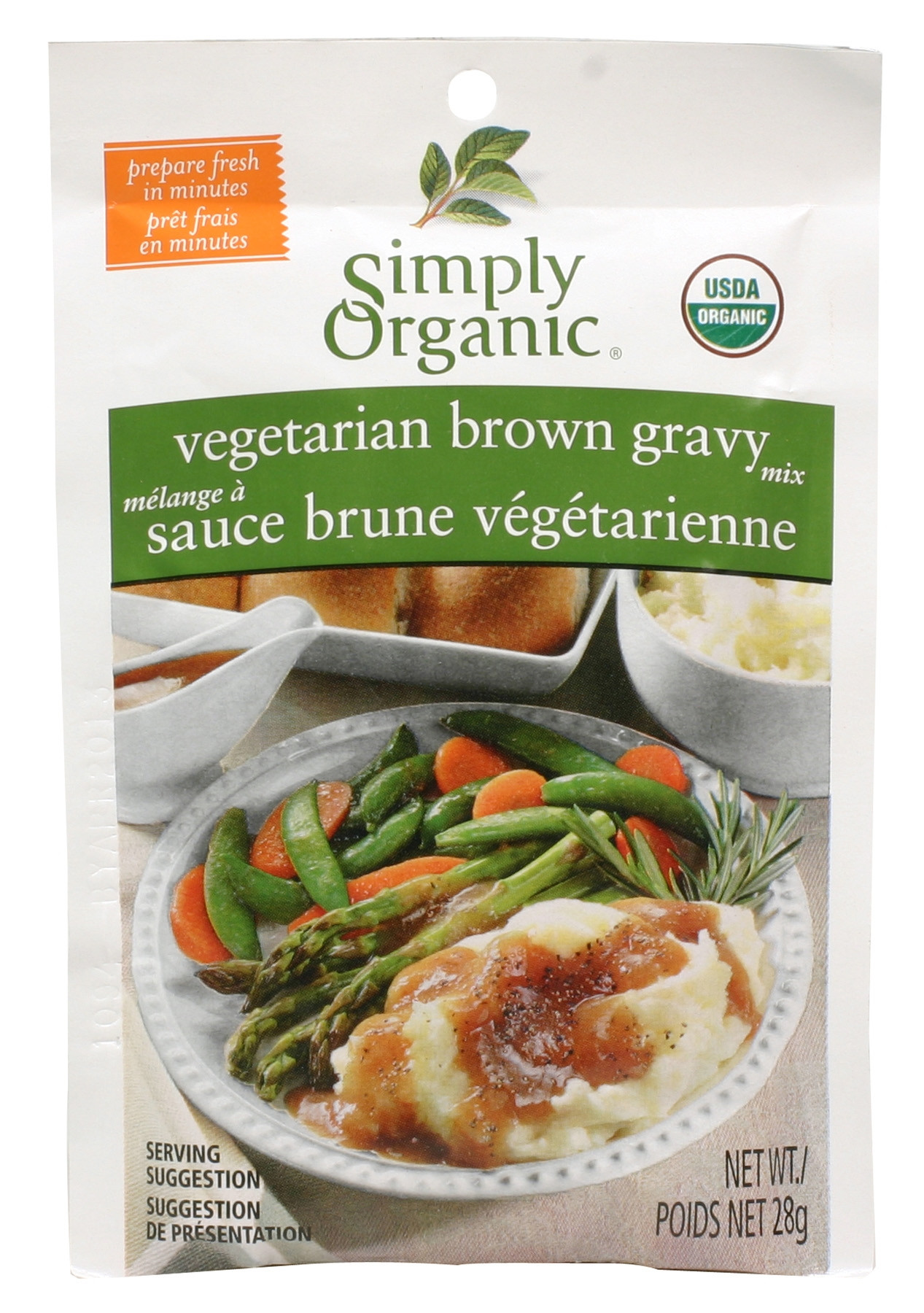 Vegan Gravy Mix
 Simply Organic Ve arian Brown Gravy Mix 28g