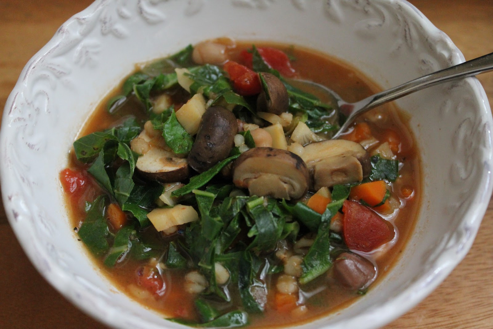 Vegan Mushroom Barley Soup
 Ve arian Mushroom Barley Soup Recipe Jeanette s