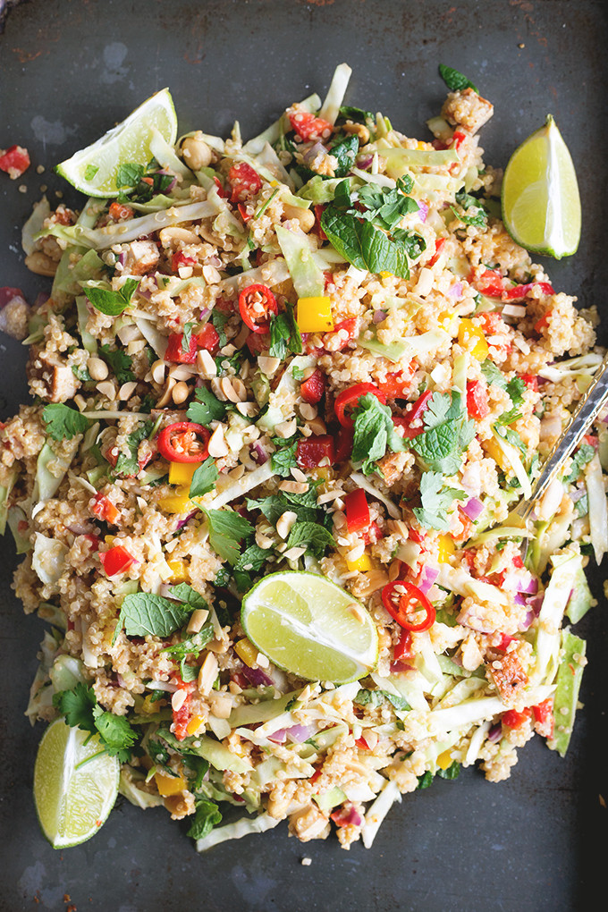 Vegan Quinoa Salad Recipes
 Vegan Thai Quinoa Salad with Peanut Lemongrass Dressing