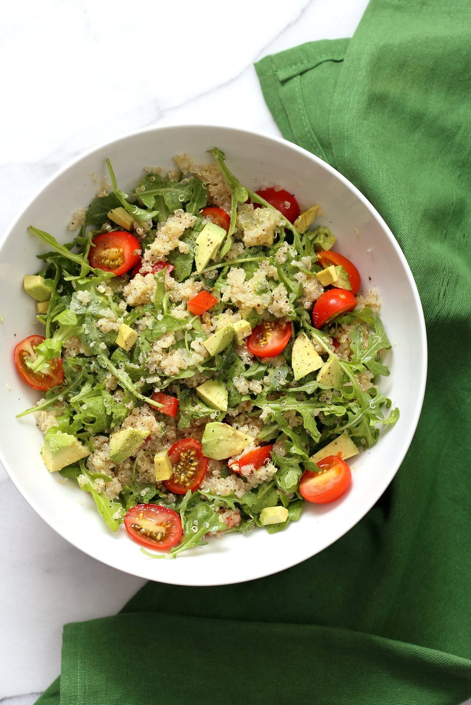 Vegan Quinoa Salad Recipes
 Mediterranean Quinoa Salad with Arugula Avocado Vegan Richa