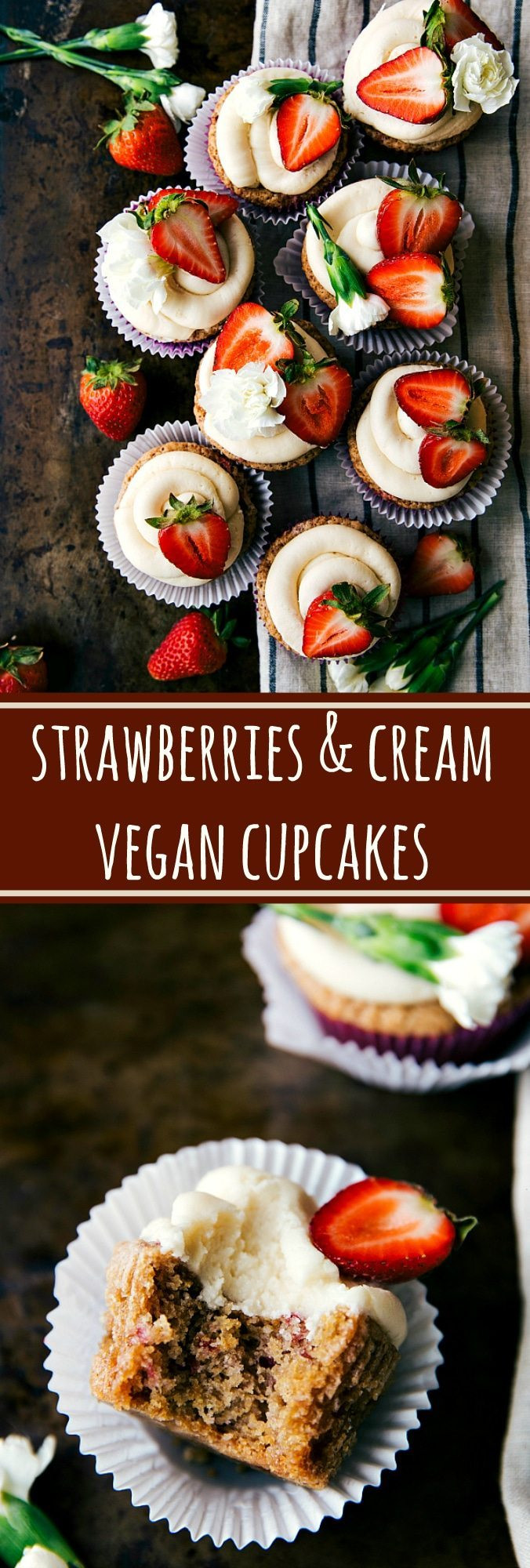 Vegan Strawberry Cupcakes
 Vegan Strawberries and Cream Cupcakes