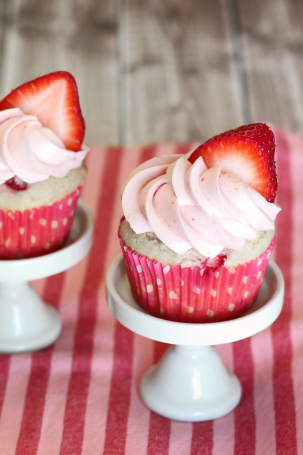 Vegan Strawberry Cupcakes
 gluten free vegan strawberry vanilla cupcakes Sarah