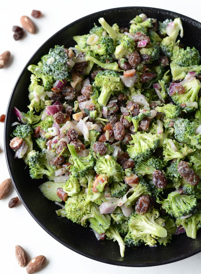 Vegetarian Broccoli Salad
 Vegan Broccoli Salad with Raisins and Almonds