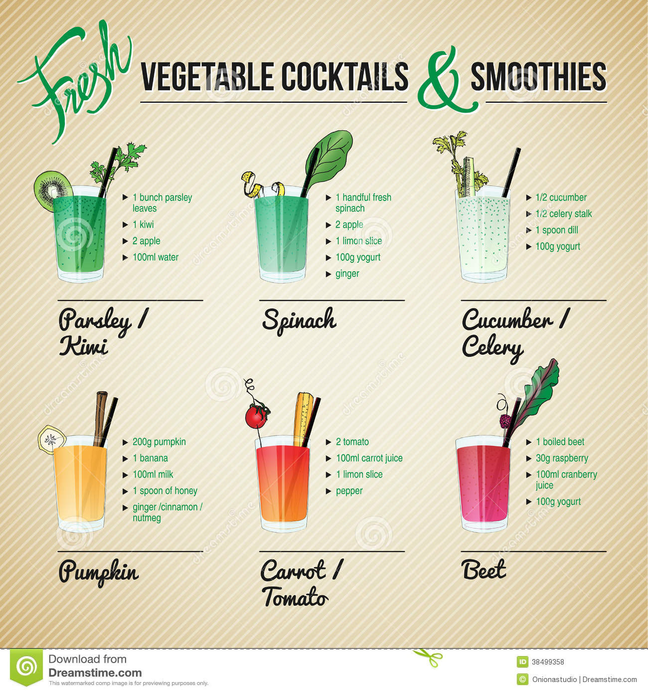 Veggie Fruit Smoothie Recipes
 Fresh Ve ables Cocktails And Smoothies Royalty Free