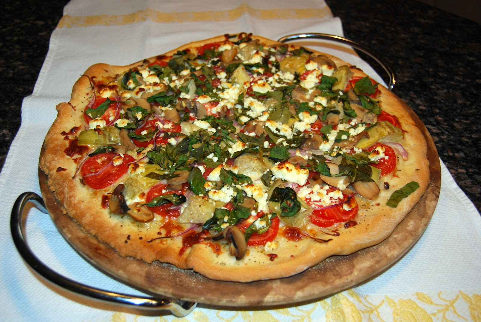 Veggie Pizza Toppings
 Greek Fusion Cuisine Greek Style Veggie Pizza
