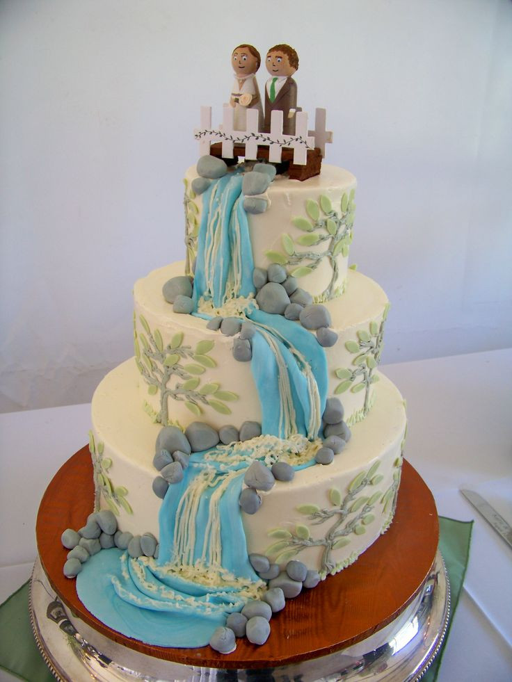 Waterfalls Wedding Cakes
 waterfall with rocks wedding cake Cakes