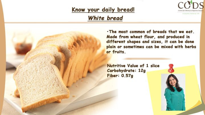 White Bread Fiber
 White bread What does it contain How much fiber and
