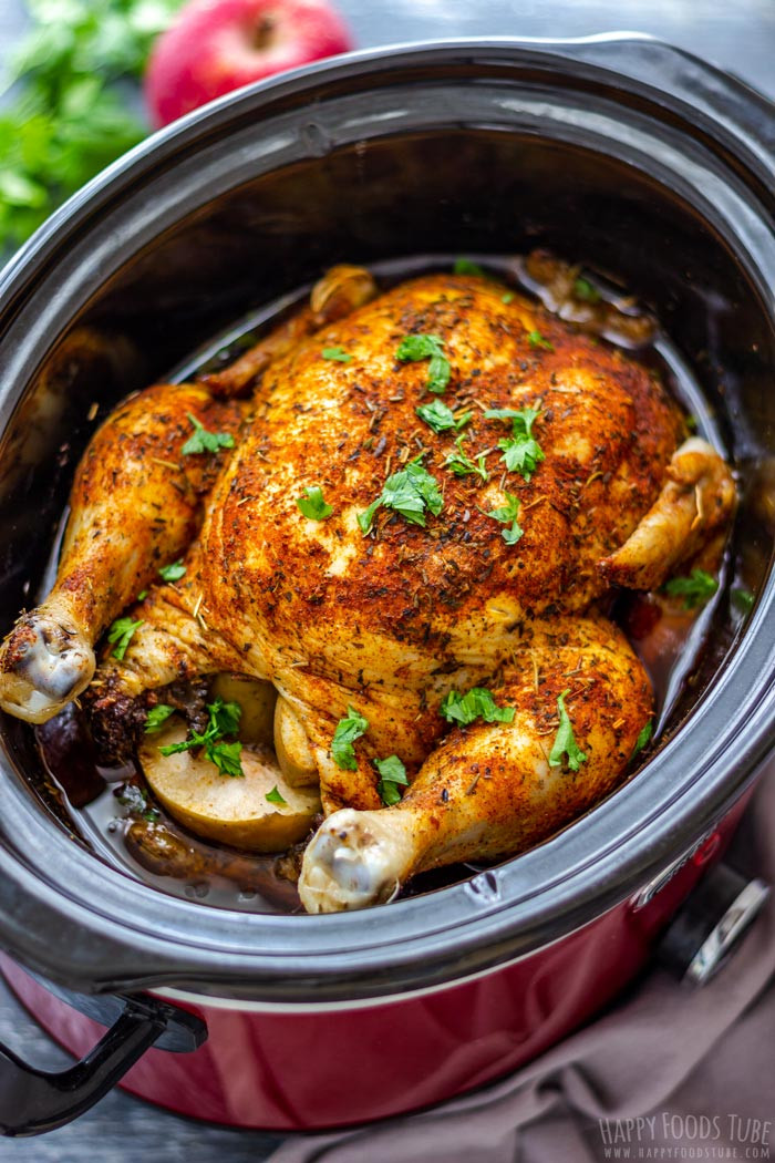 Whole Chicken Slow Cooker
 Slow Cooker Whole Chicken Recipe Happy Foods Tube