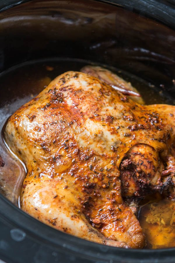Whole Chicken Slow Cooker Recipe
 Tender Slow Cooker Whole Chicken Oh Sweet Basil