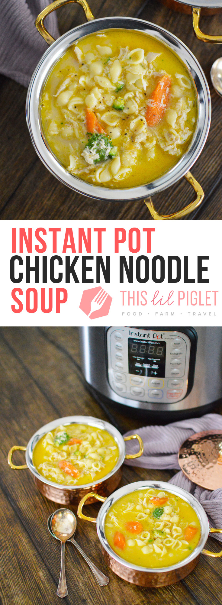 Whole Chicken Soup Instant Pot
 Instant Pot Whole Chicken Noodle Soup This Lil Piglet