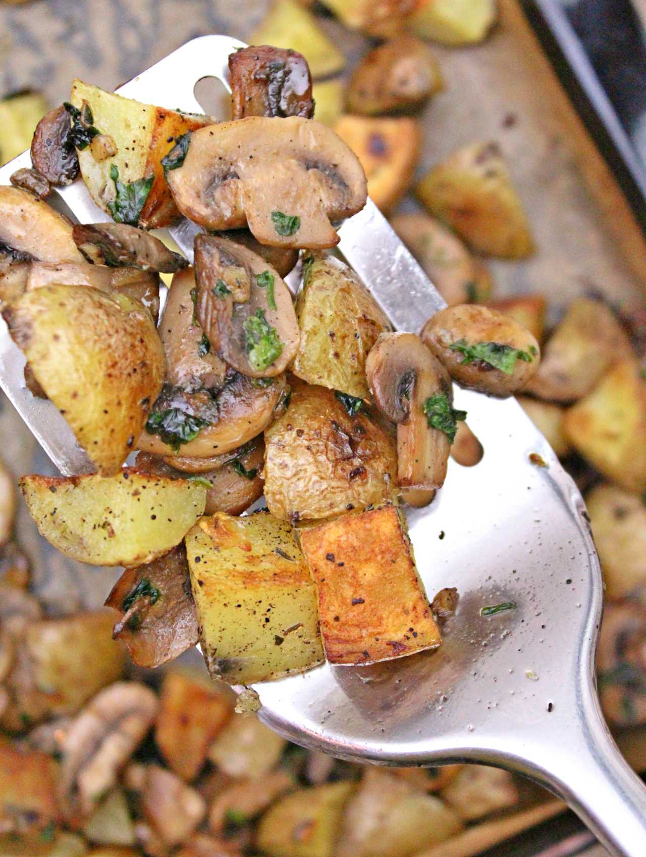 Whole Mushroom Recipes
 Roasted Potatoes And Mushrooms With Garlic & Parsley