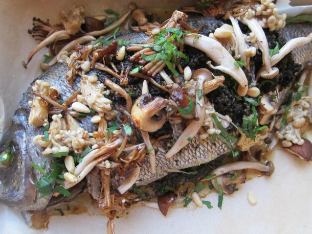Whole Mushroom Recipes
 Whole Roast Fish for 2 With Mushroom Pesto and Roasted