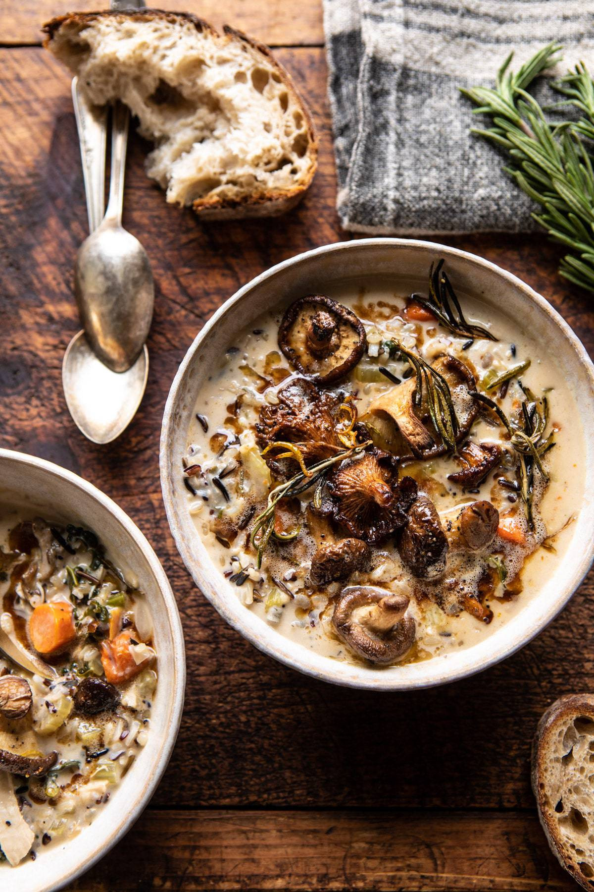 Wild Rice With Mushrooms
 Creamy Wild Rice Chicken Soup with Roasted Mushrooms