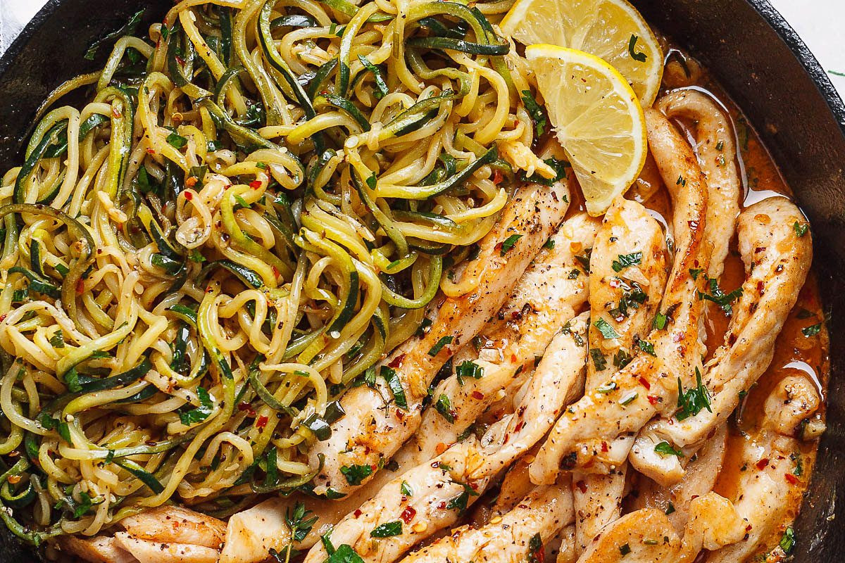 Zucchini Noodles with Chicken Lovely 15 Minute Cowboy butter Chicken with Zucchini Noodles