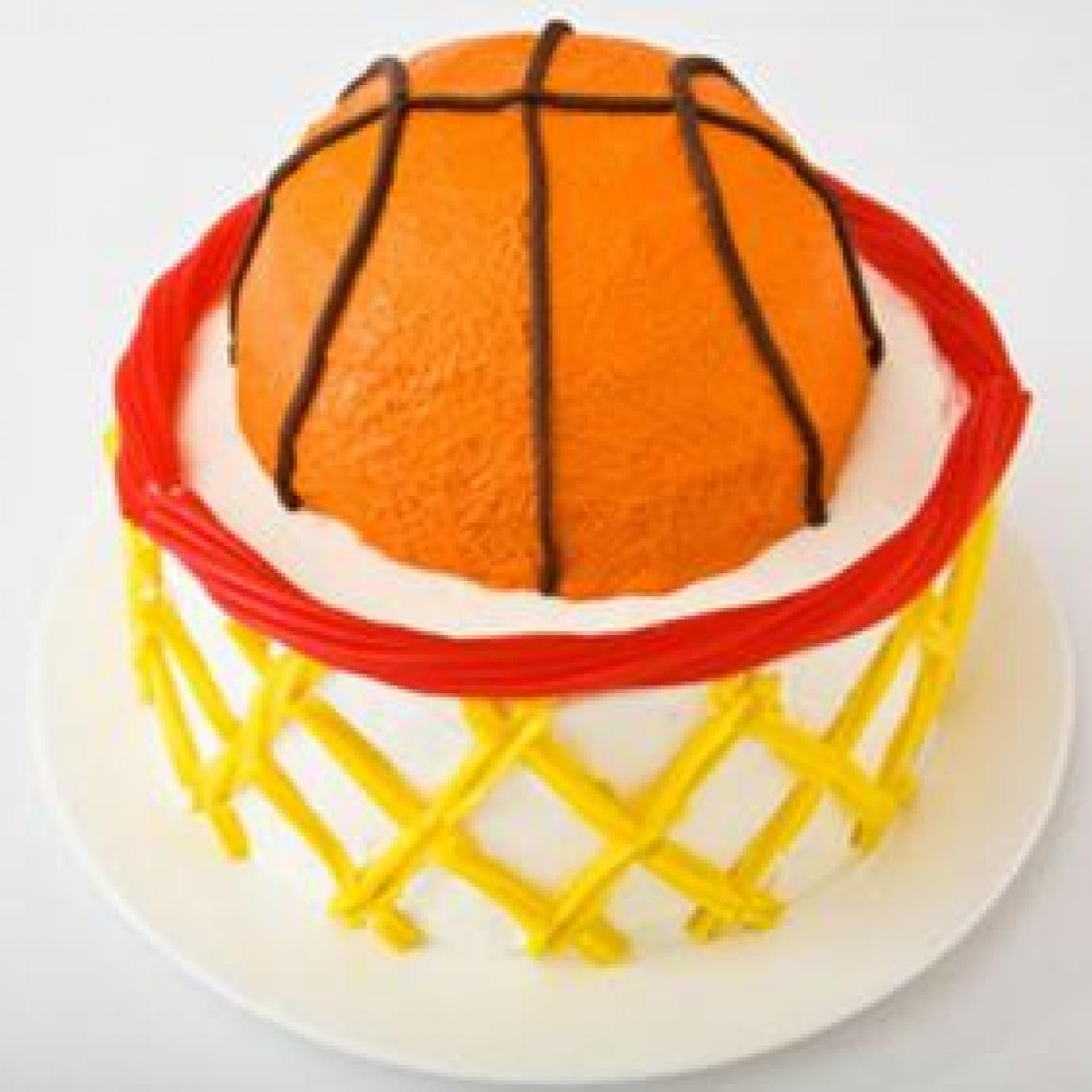Basketball Birthday Cake
 Basketball with Hoop Birthday Cake Design