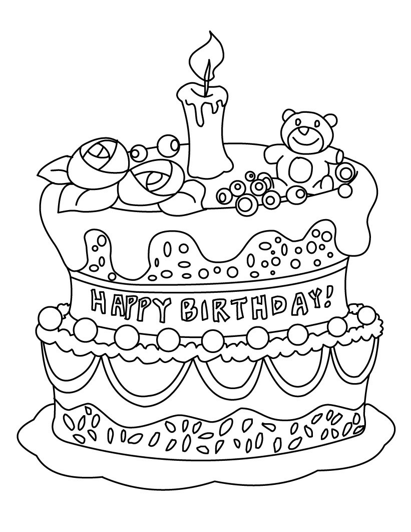 Birthday Cake Coloring Pages Unique Free Printable Birthday Cake Coloring Pages for Kids