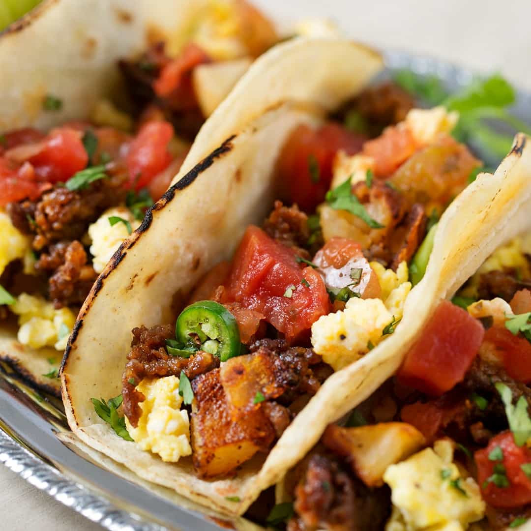 Breakfast Tacos Recipe
 Chorizo and Potato Breakfast Tacos ⋆ Real Housemoms