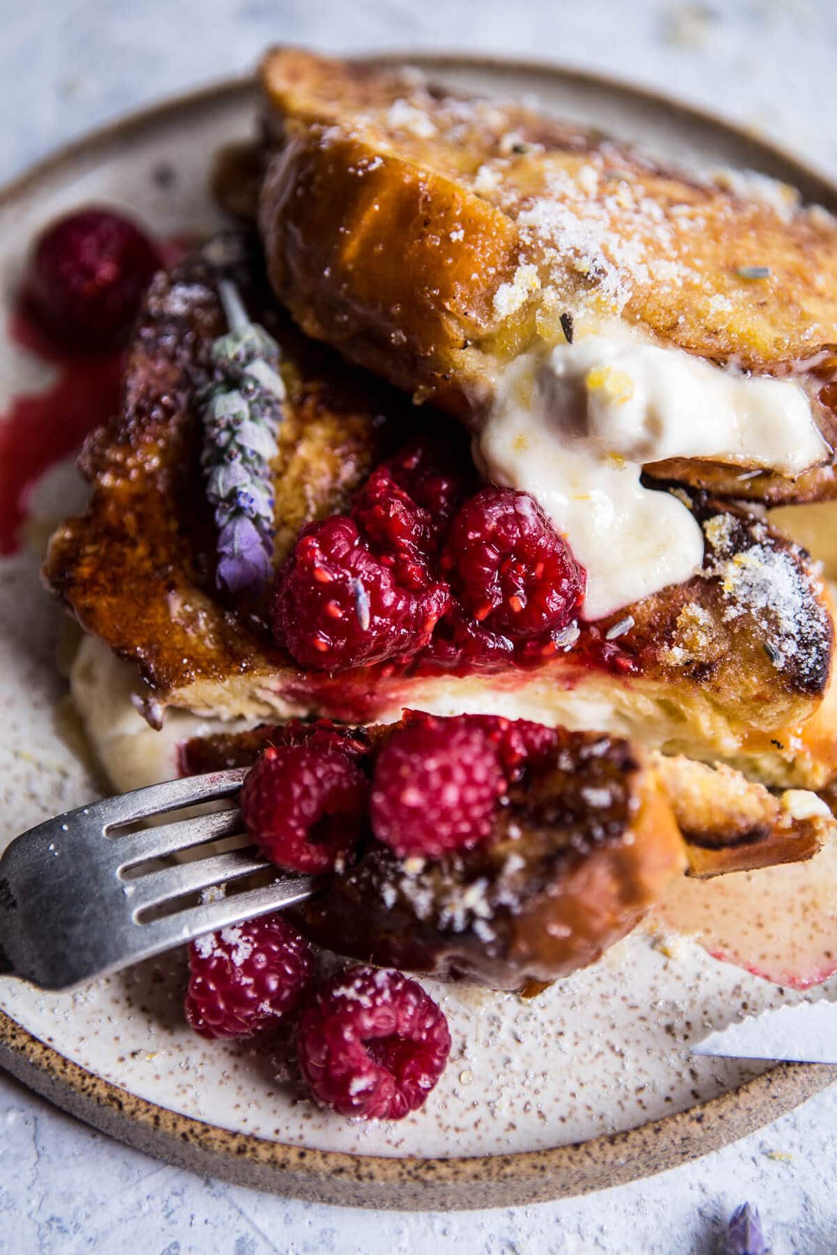 Cream Cheese French Toast
 Whipped Cream Cheese Stuffed French Toast with Raspberries