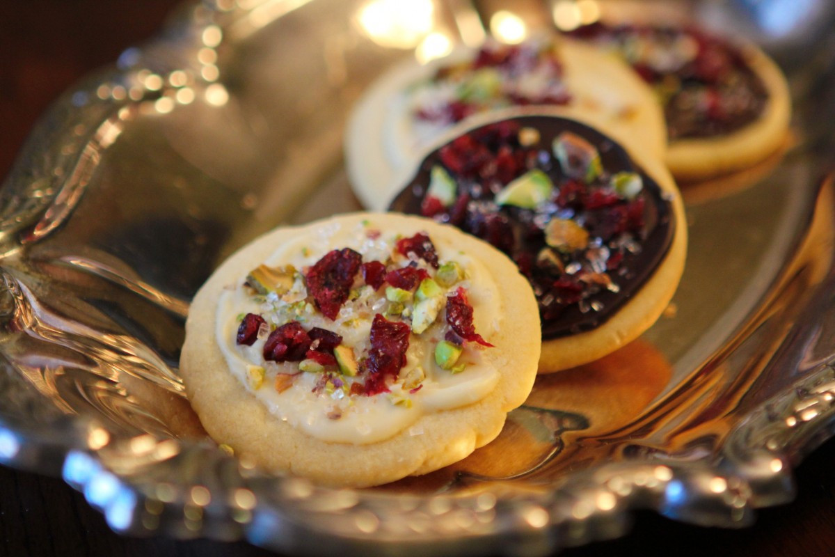 Gourmet Decorated Shortbread Cookies
 Jeweled Chocolate Topped Shortbread Cookies BaconFatte