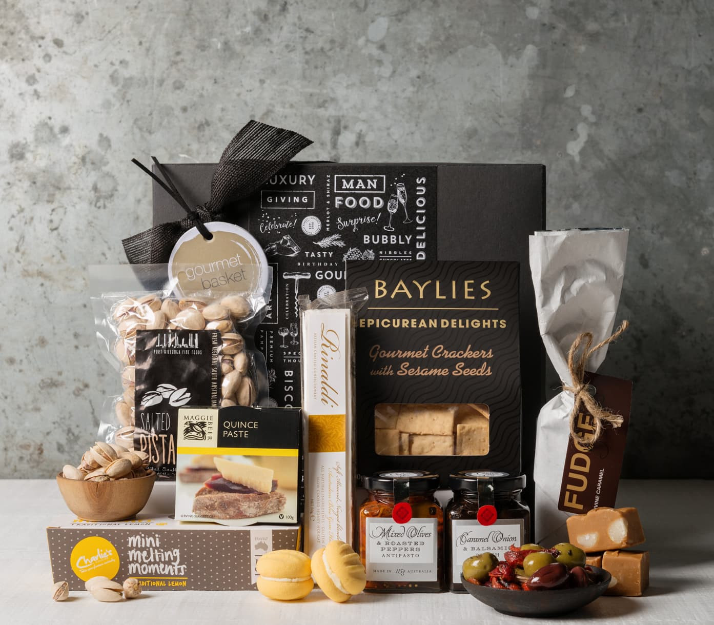 Gourmet Food Gifts
 Give a lovely boxed treats t basket from Gourmet Basket