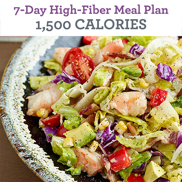 High Fiber Dinner
 7 Day High Fiber Meal Plan 1 500 Calories EatingWell
