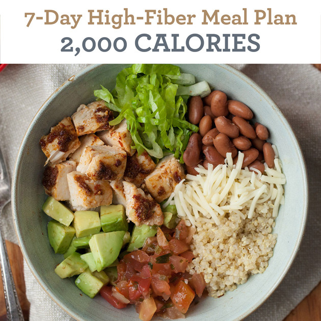 High Fiber Dinner
 7 Day High Fiber Meal Plan 2 000 Calories EatingWell