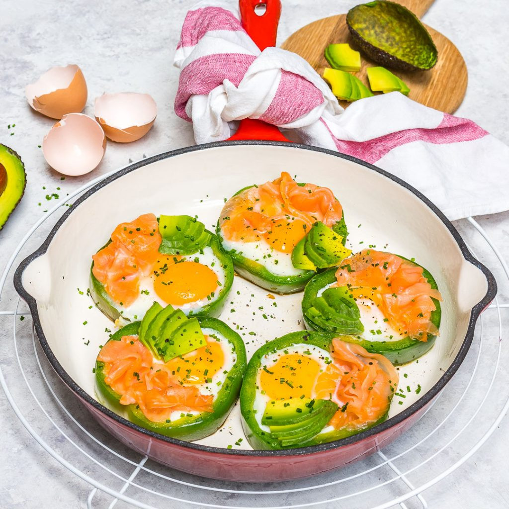 Salmon For Breakfast With Eggs
 Clean Breakfast Eggs Smoked Salmon in Green Rings