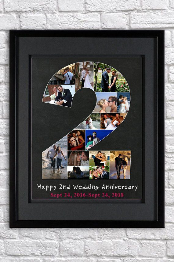 Cotton Anniversary Gift Ideas For Him
 Custom second anniversary photo collage 2nd birthday