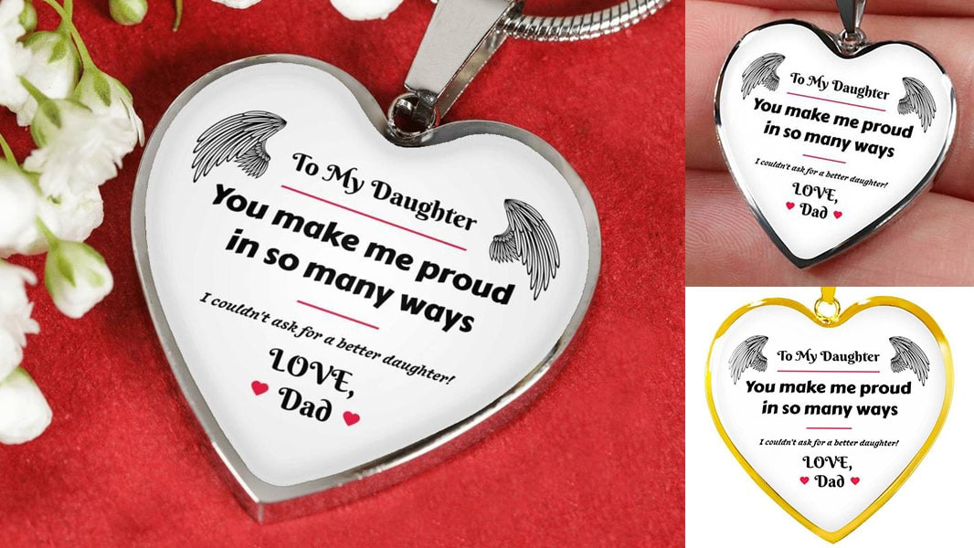 Father Daughter Valentine Gift Ideas
 Heart Necklace Dad To Daughter Gift You Make Me Proud