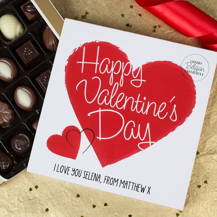 Gift Ideas For Valentines Day Uk
 Personalised Belgian Chocolates Happy Valentine s Day